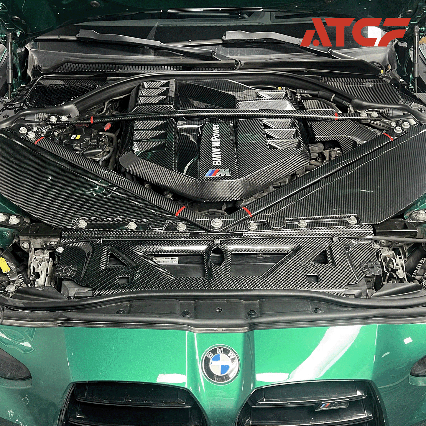 Copertura motore grande in fibra di carbonio per BMW G80/G81/G82/G83/G87