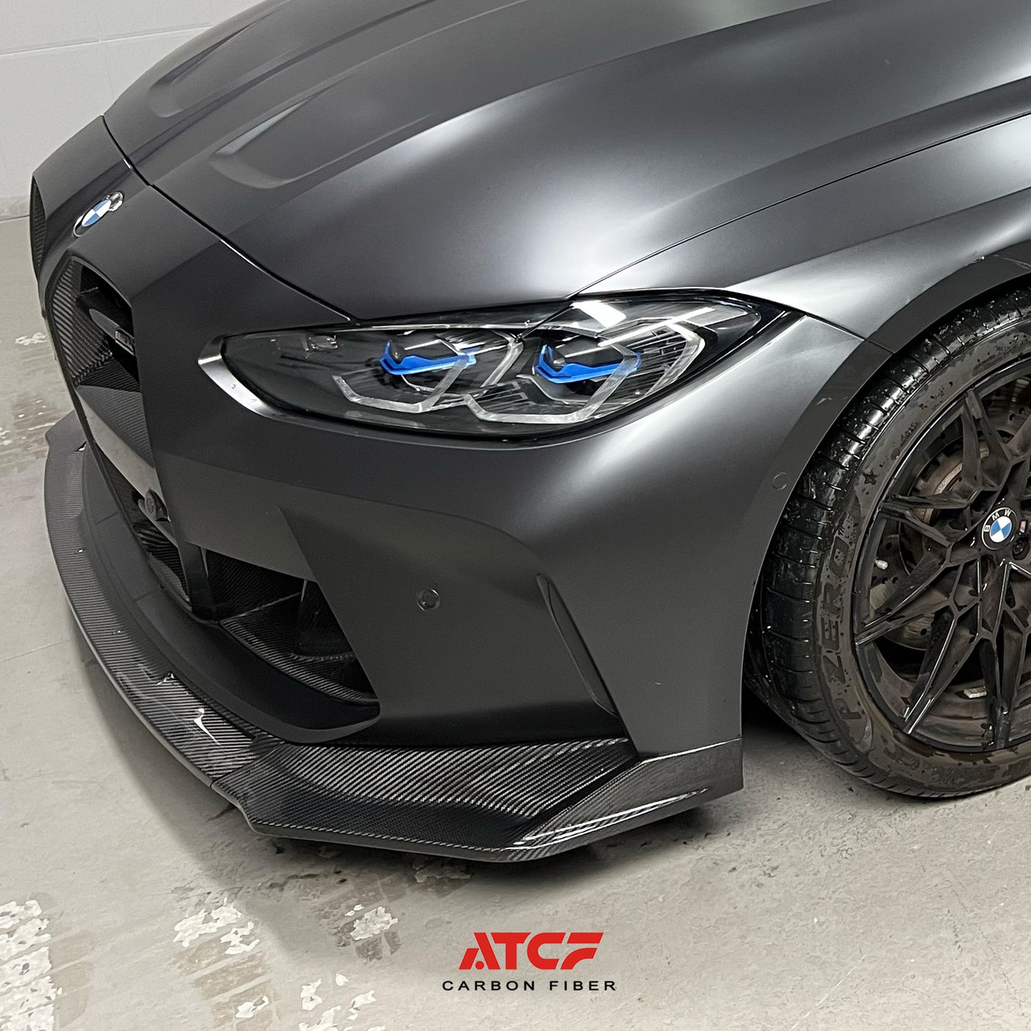 Spoiler anteriore in fibra di carbonio stile V per BMW G80/G81/G82/G83