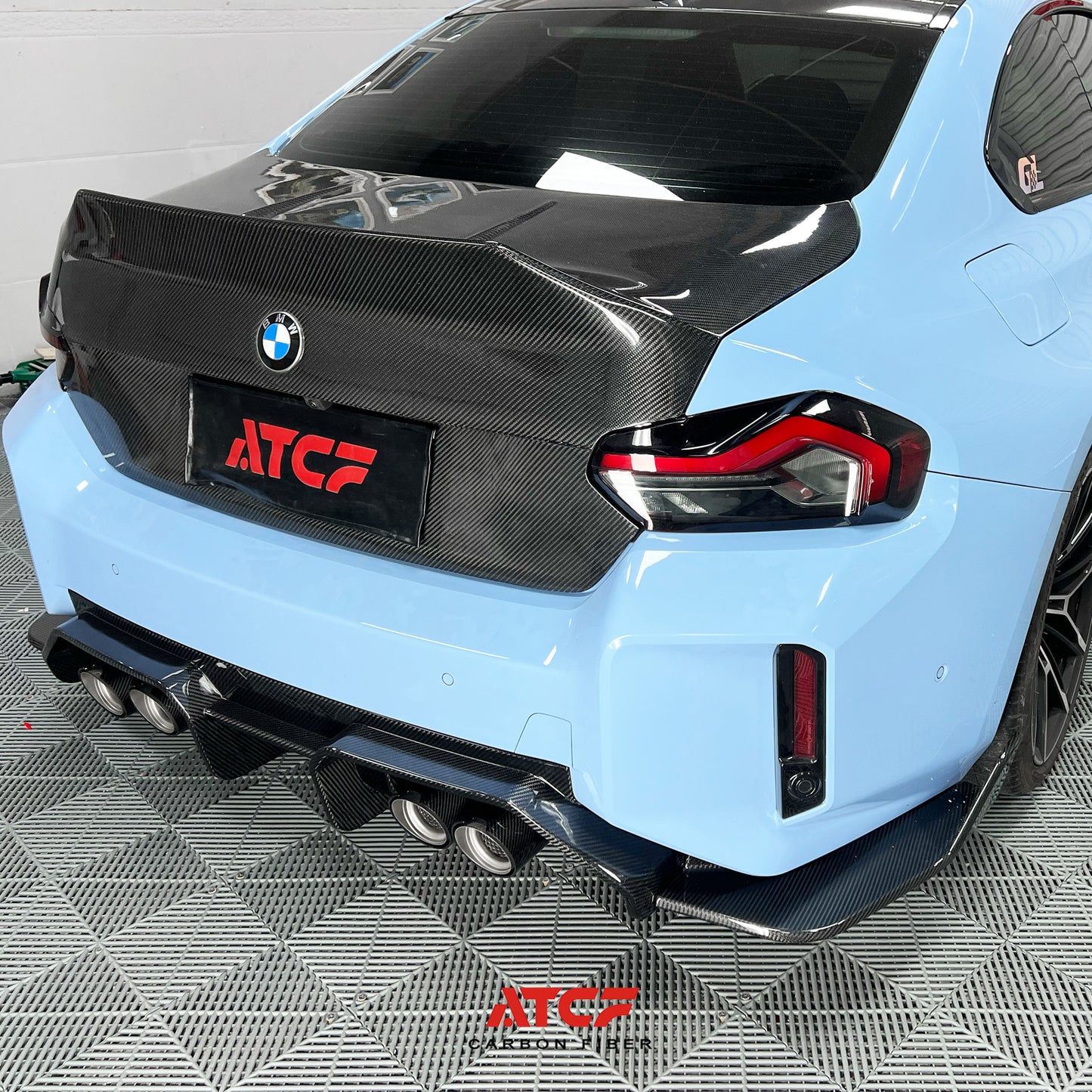 Diffusore AD in fibra di carbonio per BMW G87 M2, 3 pezzi