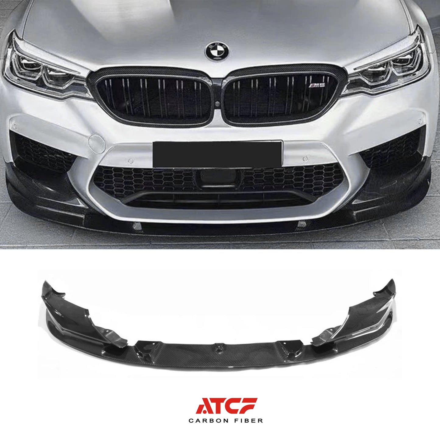 Labbro anteriore 3D in fibra di carbonio per BMW F90 M5