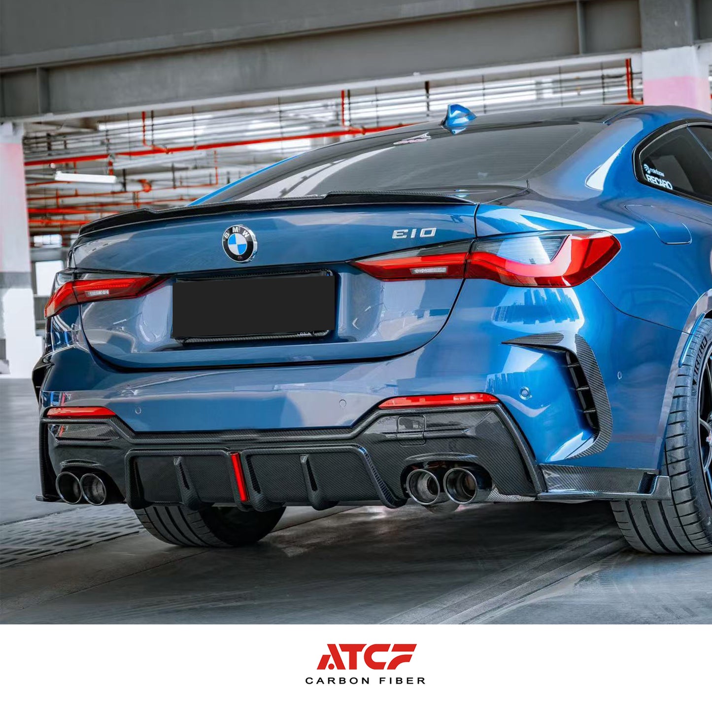 Diffusore in fibra di carbonio con luce K1 per BMW Serie 4 G22 G23