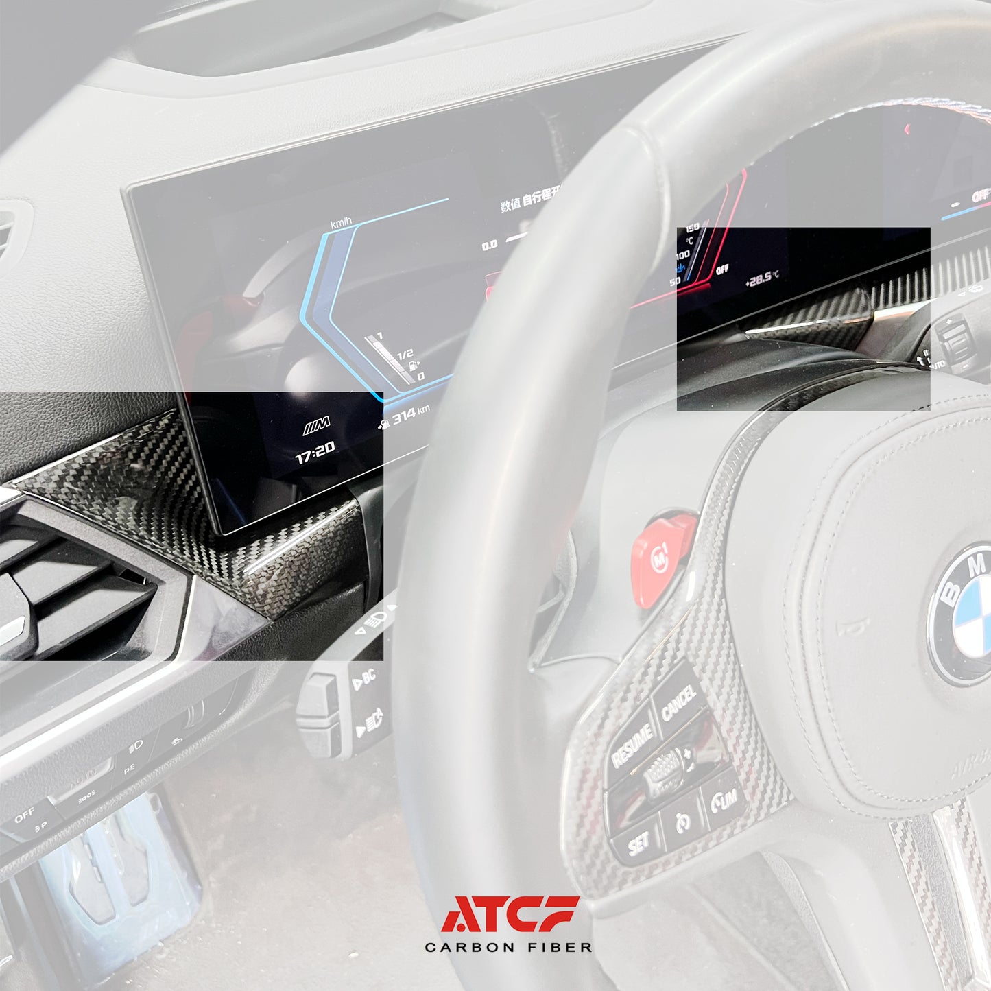 Rivestimento cruscotto in fibra di carbonio per BMW LCI G80/G81/G82/G83 G87