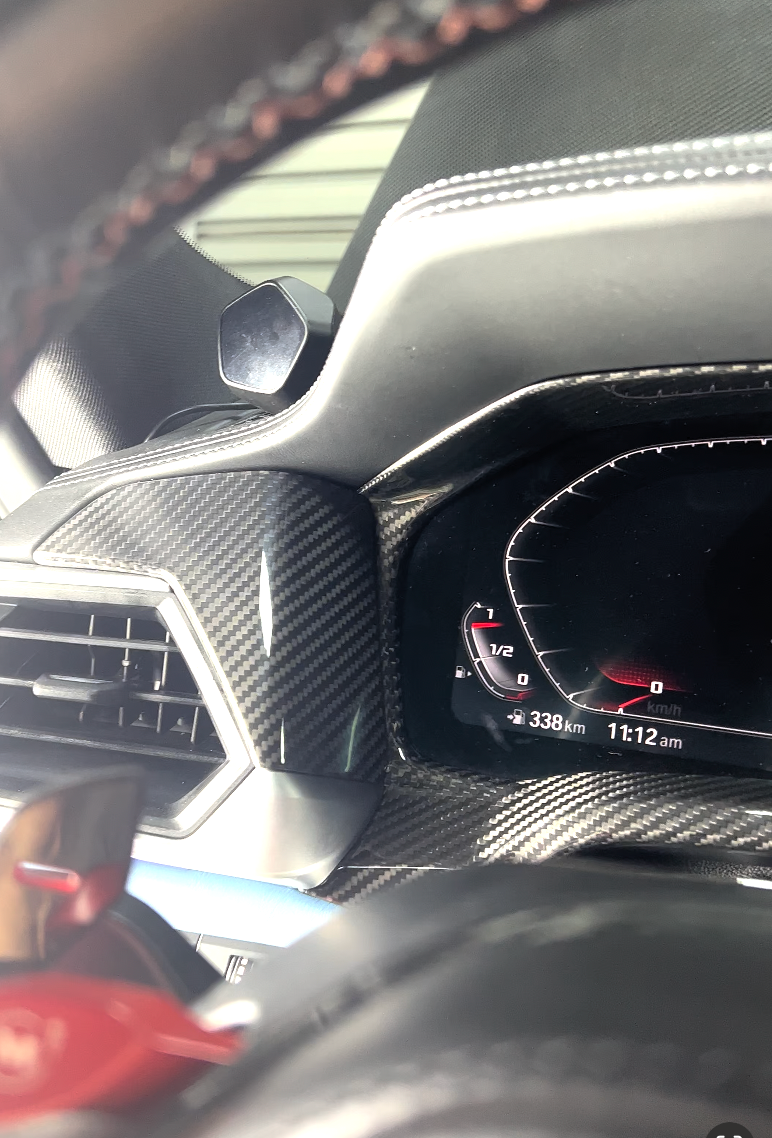 Bocchetta dell'aria condizionata anteriore lato guida in fibra di carbonio per BMW G80/G81/G82/G83 pre-LCI
