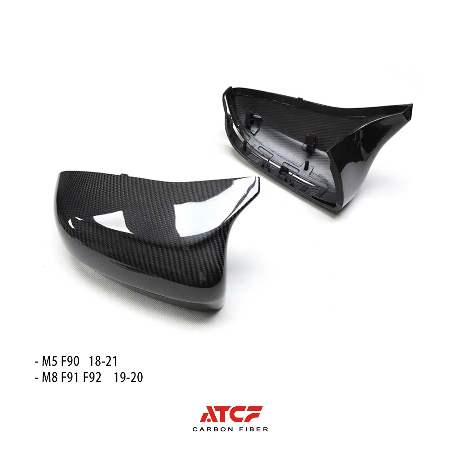 Calotte degli specchietti retrovisori in fibra di carbonio per BMW M5 F90 M8 con guida a sinistra