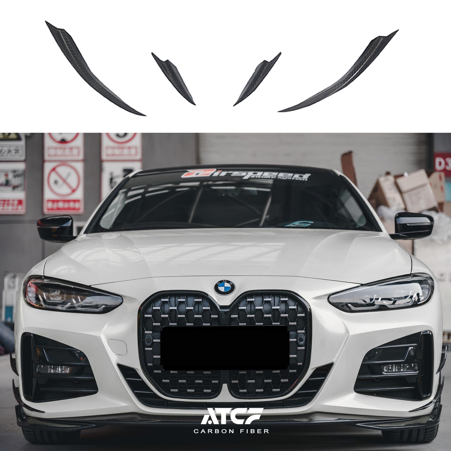 Angoli canard anteriori in fibra di carbonio per BMW G22 G23