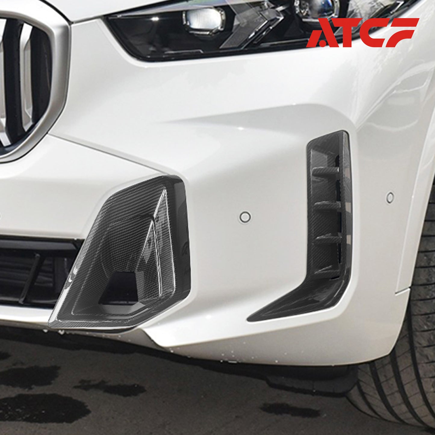 Rivestimento aggiuntivo per condotti dell'aria per paraurti anteriore LCI in fibra di carbonio per BMW X5 G05