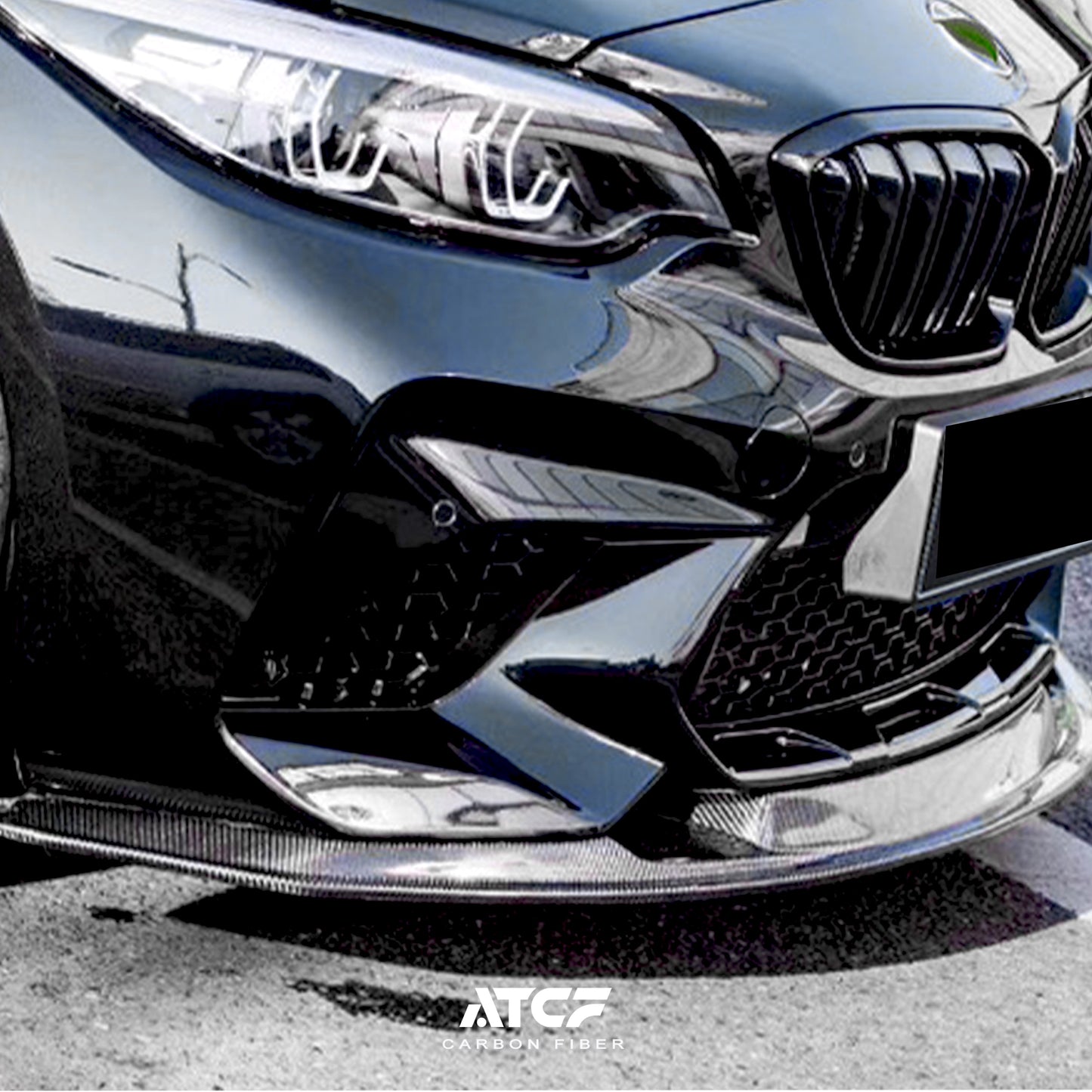 BMW F87 MTC in fibra di carbonio per labbro anteriore in carbonio a secco