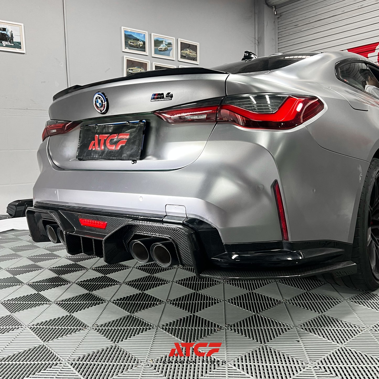 BMW G80/G81/G82/G83 Carbon Fiber Diffuser with Light AD Style 3pcs