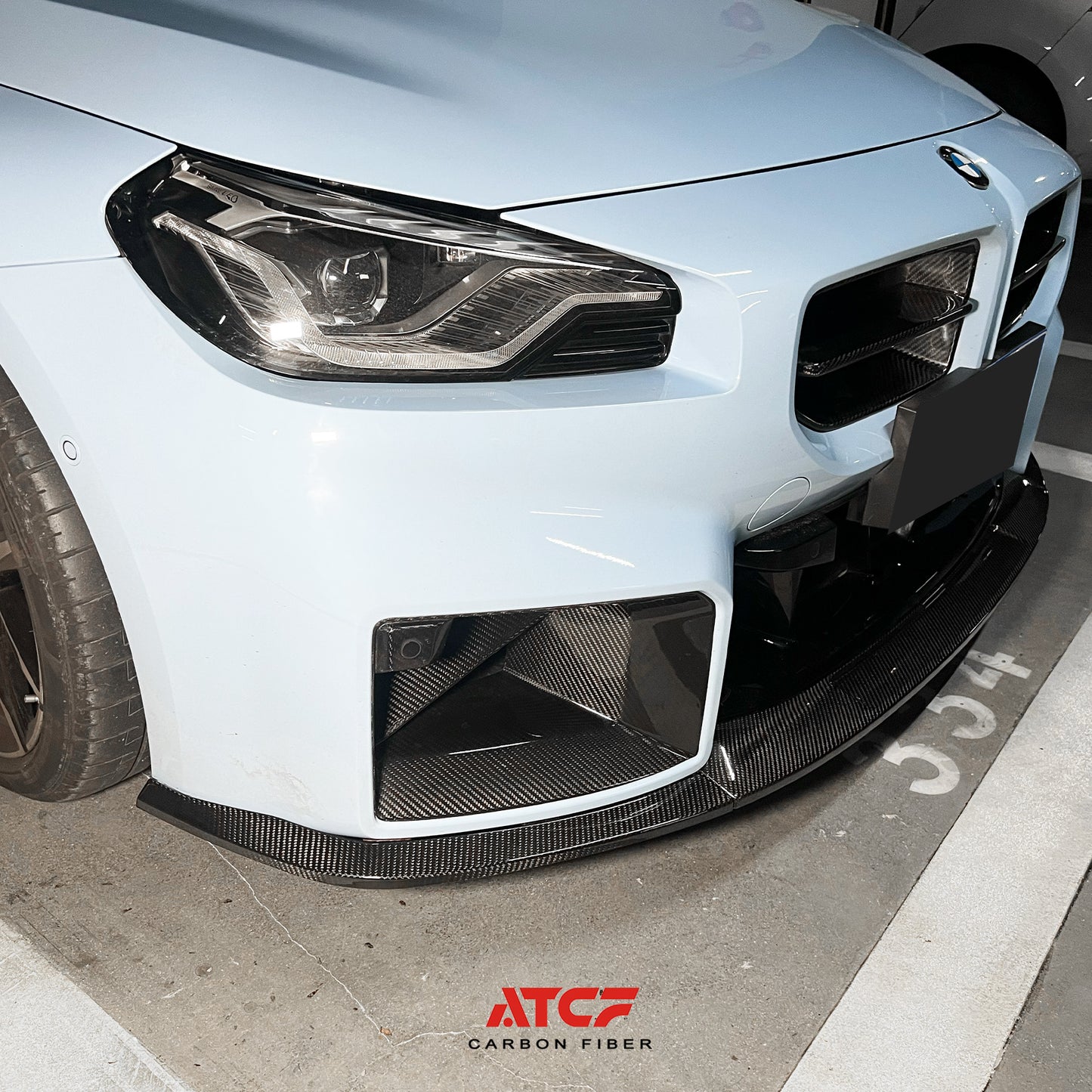 Spoiler anteriore in fibra di carbonio AT V1 per BMW G87 M2