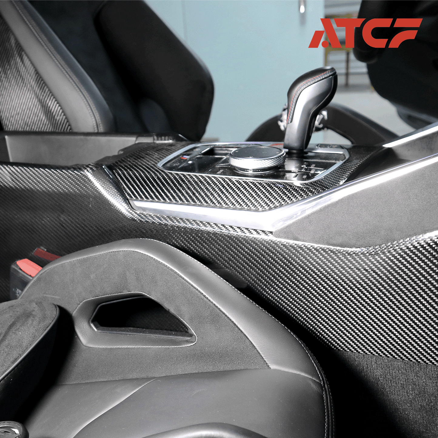 Copertura della console centrale in fibra di carbonio per BMW G20 G22 LCI
