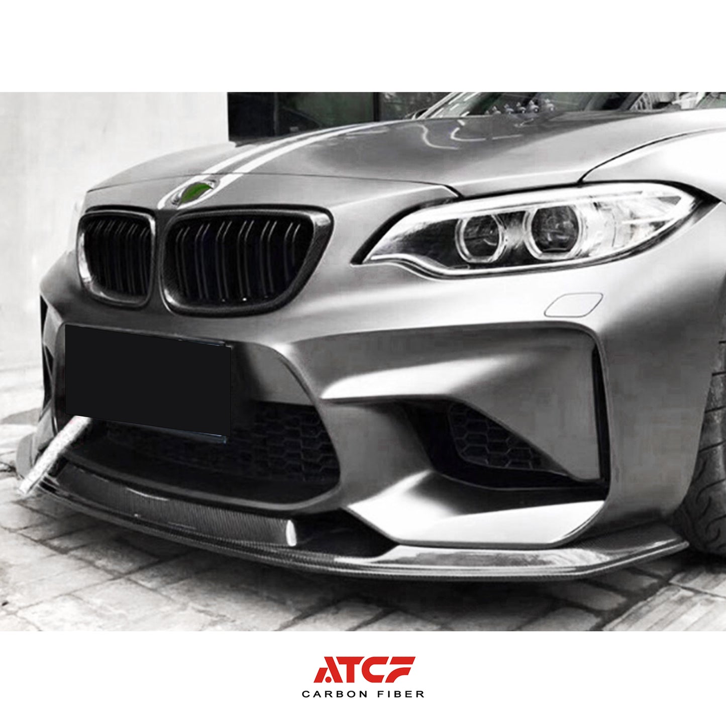 BMW F87 MTC in fibra di carbonio per labbro anteriore in carbonio a secco