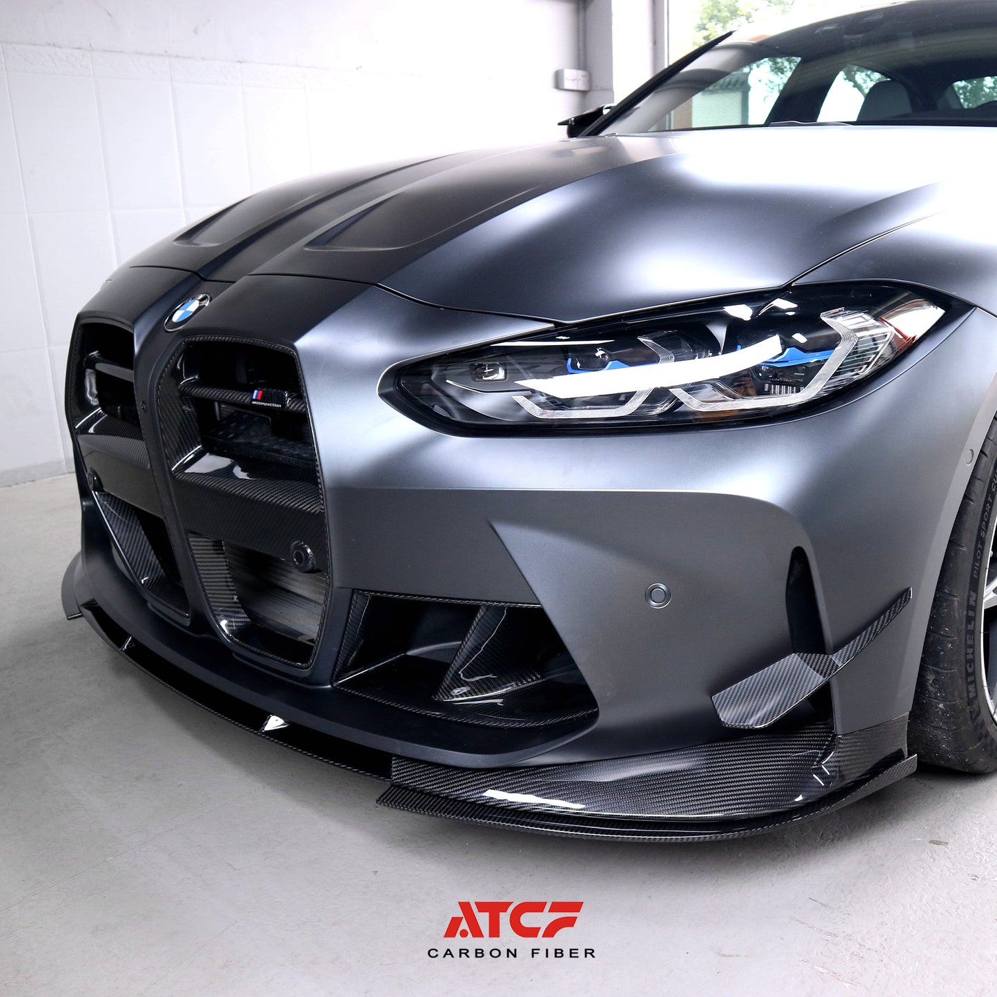 Spoiler anteriore in fibra di carbonio stile 3D per BMW G80/G81/G82/G83
