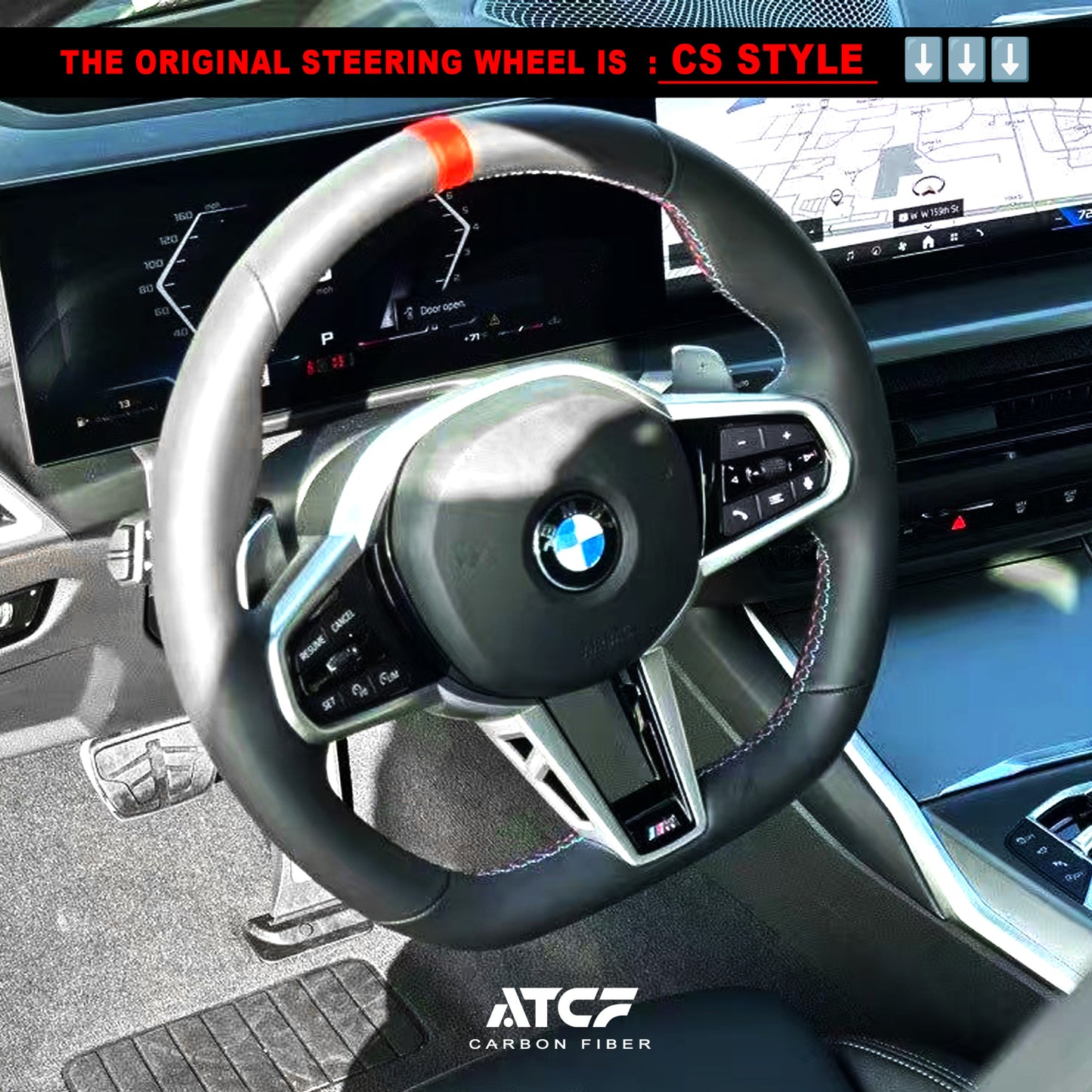 BMW Carbon Fiber Steering Wheel Trim CS Style
