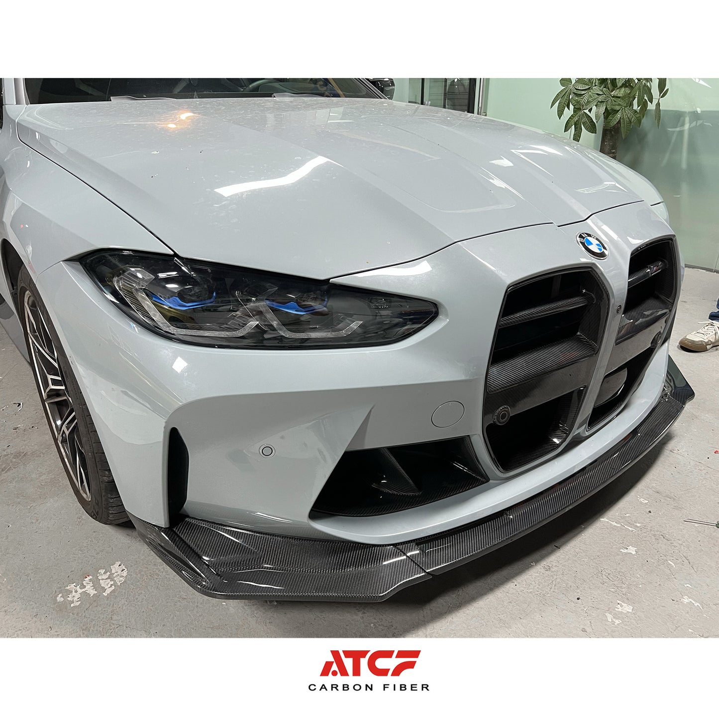 Spoiler anteriore in fibra di carbonio stile V per BMW G80/G81/G82/G83