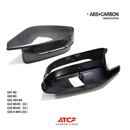 Calotte specchietti BMW G80/G81/G82/G83/G87 in fibra di carbonio a secco