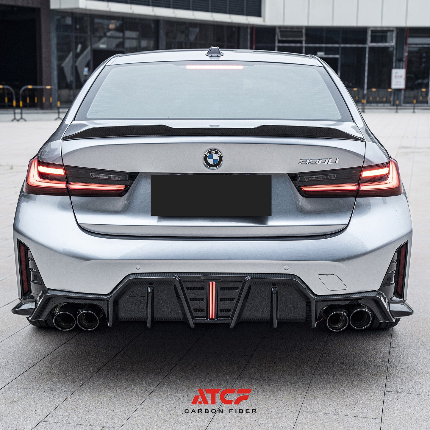 BMW G20 G21 LCI Rear Diffuser V2 with Light Carbon Fiber