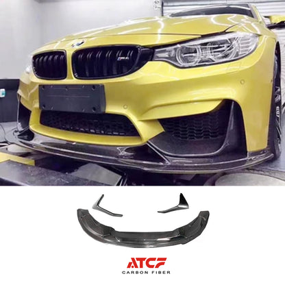 Spoiler anteriore Revozport in fibra di carbonio per BMW F80 F82 F83 con alette