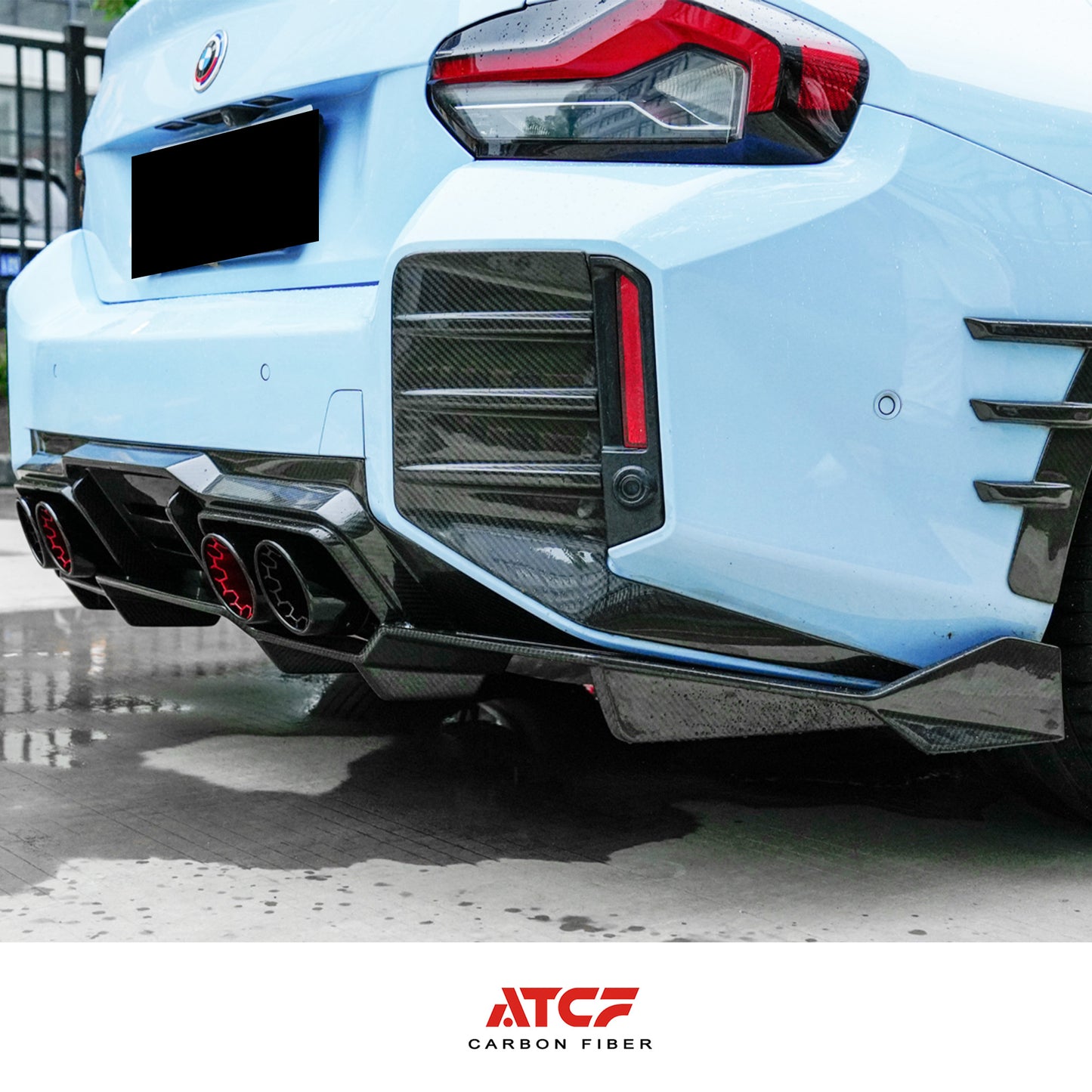 Diffusore AD in fibra di carbonio per BMW G87 M2, 3 pezzi
