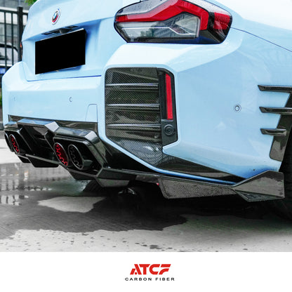 Diffusore AD in fibra di carbonio per BMW G87 M2, 3 pezzi