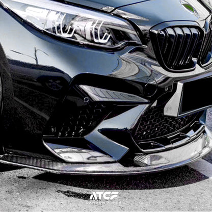 BMW F87 MTC in fibra di carbonio per labbro anteriore in carbonio a secco